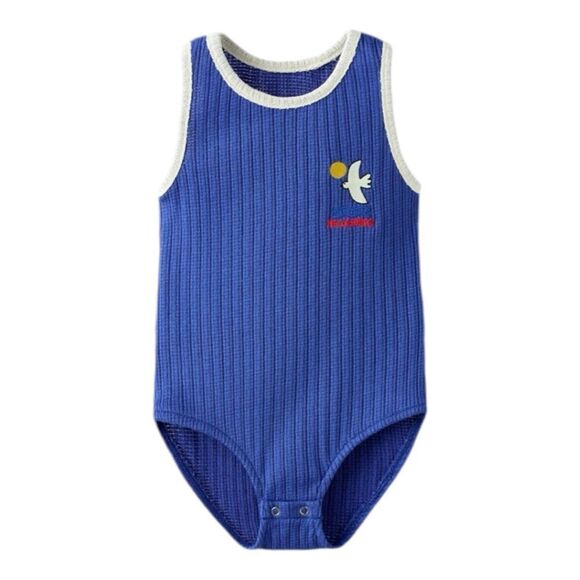 ZARA Kids | Bluish | EMBROIDERED PIPED KNIT BODYSUIT - Picture 2 of 8